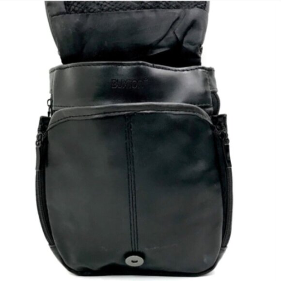 BUXTON Black Leather SLING Crossbody Travel BAG #55R - Picture 4 of 11